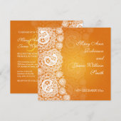 Invitation Mariage élégant Paisley Lace Orange (Devant / Derrière)