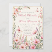Invitation Mariage élégant papillon floral (Devant)