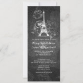Invitation Mariage élégant Paris romantique Noir (Dos)