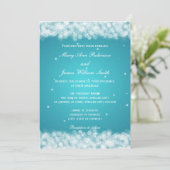 Invitation Mariage élégant Party Sparkle Turquoise (Debout devant)