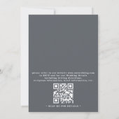 Invitation Mariage élégant pivoines et hydrangeas avec code Q (Dos)