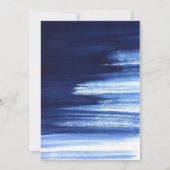 Invitation Mariage élégant pour pinceau couleur marine et bla (Dos)