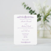 Invitation Mariage élégant Régence violet et blanc (Debout devant)