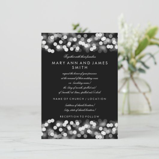 Invitation Mariage élégant Renouveau Vow Renouveau Silver Hol (Debout devant)