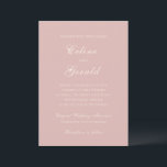 Invitation Mariage élégant rose Celine<br><div class="desc">Invitations de mariage classiques avec un design simple et intemporel avec un script élégant et des polices serif traditionnelles.</div>