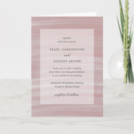 Invitation Mariage Élégant Rose Chic Côtiers (Devant)