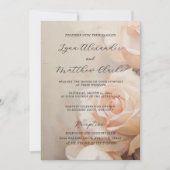 Invitation Mariage Élégant Rose D'Été Avec RSVP (Devant)