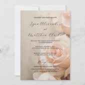 Invitation Mariage Élégant Rose D'Été Avec RSVP (Devant)