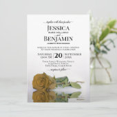 Invitation Mariage Élégant, Rose Doré Et Long (Debout devant)