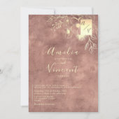 Invitation Mariage Élégant Rose Gold (Devant)