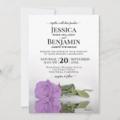 Invitation Mariage Élégant Rose Lilac Violet Long-Stemmed (Devant)