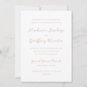 Invitation Mariage élégant rose Madison (Devant)