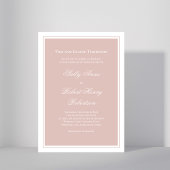 Invitation Mariage Élégant Rose Pâle Écriture Simple