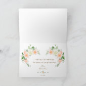 Invitation Mariage élégant, rose pâle, fleurs blanches (Intérieur)