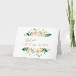 Invitation Mariage élégant rose pâle fleurs blanches