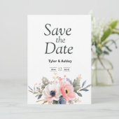 Invitation Mariage Élégant Rose Rouge & Rose Boho (Debout devant)