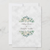 Invitation Mariage Élégant Roses Blanches Verdure (Dos)