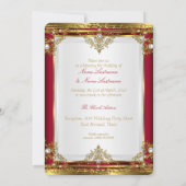 Invitation Mariage Élégant Rouge Or Blanc Doré (Dos)