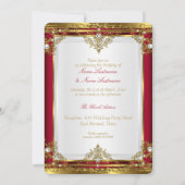Invitation Mariage Elegant Rouge Or Blanc Or (Dos)