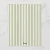 Invitation Mariage élégant ruban vert vintage (Dos)