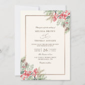 Invitation Mariage Élégant Rustique à Code QR Budget Aquarell (Devant)