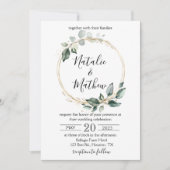 Invitation Mariage Élégant Rustique avec Feuillage de Eucalyp (Devant)