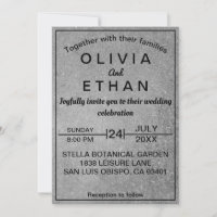 Mariage Élégant Rustique Béton Noir Et Gris