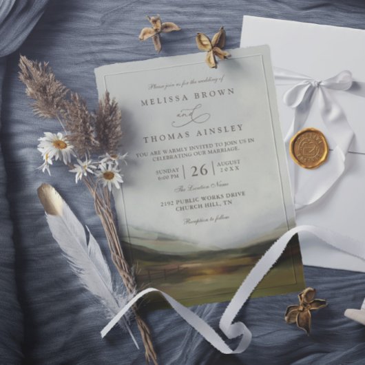 Invitation Mariage Élégant Rustique de la Vallée Occidentale