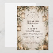 Invitation Mariage Élégant Rustique d'Hiver (Devant / Derrière)