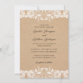Invitation Mariage Élégant Rustique en Dentelle (Devant)