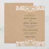 Invitation Mariage Élégant Rustique en Dentelle (Devant / Derrière)