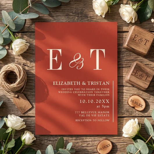 Invitation Mariage Élégant Rustique Minimaliste