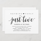 Invitation Mariage Élégant Rustique Moderne, Écriture Noire (Devant / Derrière)