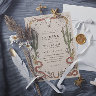 Invitation Mariage élégant rustique sud-ouest bois de cerf Bo