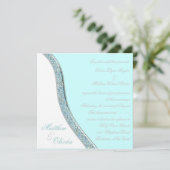 Invitation Mariage élégant sarcelle bleue (Debout devant)