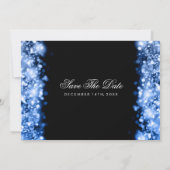 Invitation Mariage Élégant Sauvez La Date Lumière Bleu (Dos)