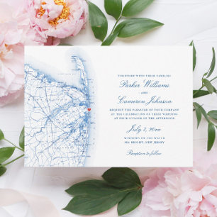 Invitation Mariage élégant Sea Bright New Jersey
