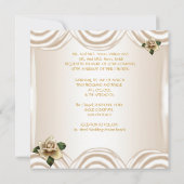 Invitation Mariage élégant Sepia Cream Rose beige (Dos)