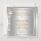 Invitation Mariage élégant Sepia Gold Silver White Dove (Dos)