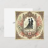 Invitation Mariage Élégant Silhouette Encadrée (Devant / Derrière)