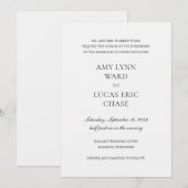 Invitation Mariage Élégant Simple (Devant / Derrière)
