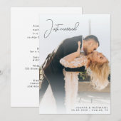 Invitation Mariage élégant simple annonce de fuite (Devant / Derrière)