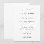 Invitation Mariage Élégant Simple Classique (Devant / Derrière)