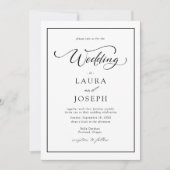 Invitation Mariage Élégant Simple Classique Noir & Blanc (Devant)