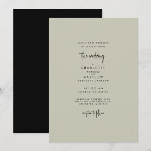 Invitation Mariage Élégant & Simple des Parents de la Mariée