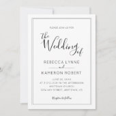 Invitation Mariage Élégant Simple Noir et Blanc (Devant)