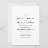 Invitation Mariage Élégant Simple Noir Et Blanc Moderne (Devant)