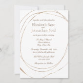 Invitation Mariage élégant simple Or moderne Blanc (Devant)