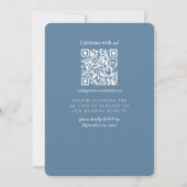 Invitation Mariage Élégant Simple Script Bleu Poussiéreux (Dos)
