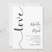 Invitation Mariage, Élégant, Simple, Typographie, Script, (Devant)